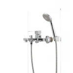 Смеситель для ванны MIXXUS FINIO 009 хромированный однорычажный с коротким литым изливом и душем (MI1614)