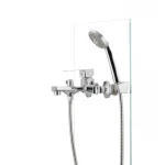 Смеситель для ванны MIXXUS FINIO 009 хромированный однорычажный с коротким литым изливом и душем (MI1614)