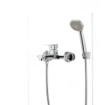 Смеситель для ванны MIXXUS FINIO 009 хромированный однорычажный с коротким литым изливом и душем (MI1614)