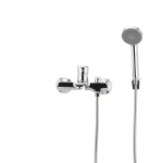 Однорычажный смеситель для ванны MIXXUS Colorado 009 хромированный с коротким литым изливом и душевым набором (MI1633)