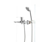 Однорычажный смеситель для ванны MIXXUS Colorado 009 хромированный с коротким литым изливом и душевым набором (MI1633)
