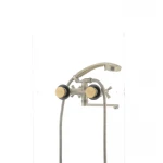 Смеситель для ванны Mixxus Premium Retro Bronze-140 латунный бронзовый двухвентильный с длинным поворотным изливом (MI1651)