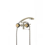 Смеситель для ванны Mixxus Premium Retro Bronze-140 латунный бронзовый двухвентильный с длинным поворотным изливом (MI1651)