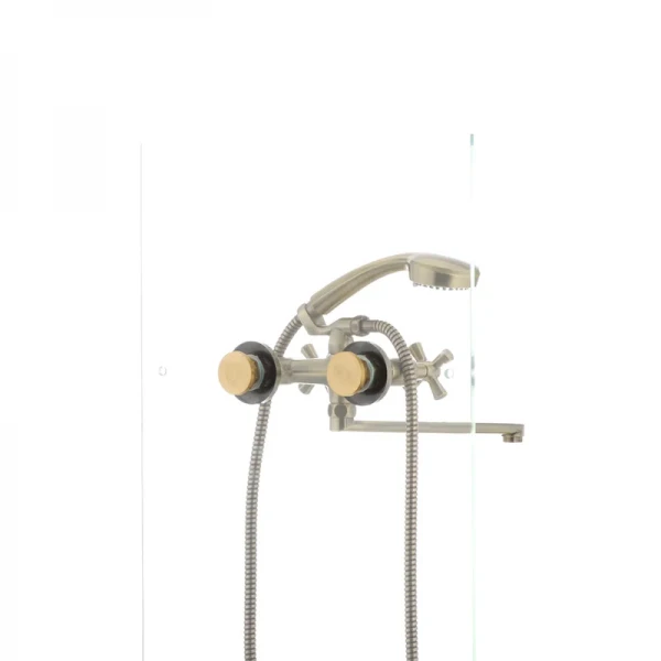 Смеситель для ванны Mixxus Premium Retro Bronze-140 латунный бронзовый двухвентильный с длинным поворотным изливом (MI1651)