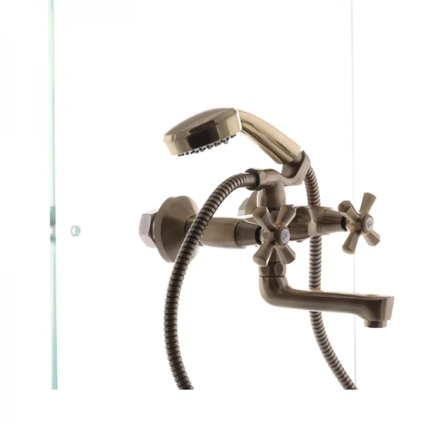 Смеситель для ванны Mixxus Premium Retro Bronze-142 латунный бронзовый двухвентильный (MI1652)
