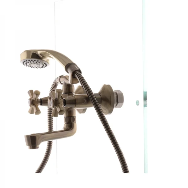 Смеситель для ванны Mixxus Premium Retro Bronze-142 латунный бронзовый двухвентильный (MI1652)