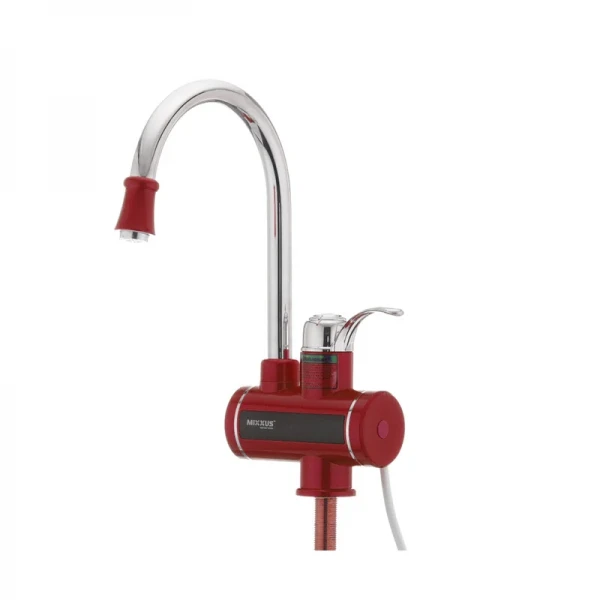 Водонагрівач 3 kW проточний, з індикатором температури, RESET, на мийку MIXXUS Electra 240-E RED (колір червоний) (MI2748)