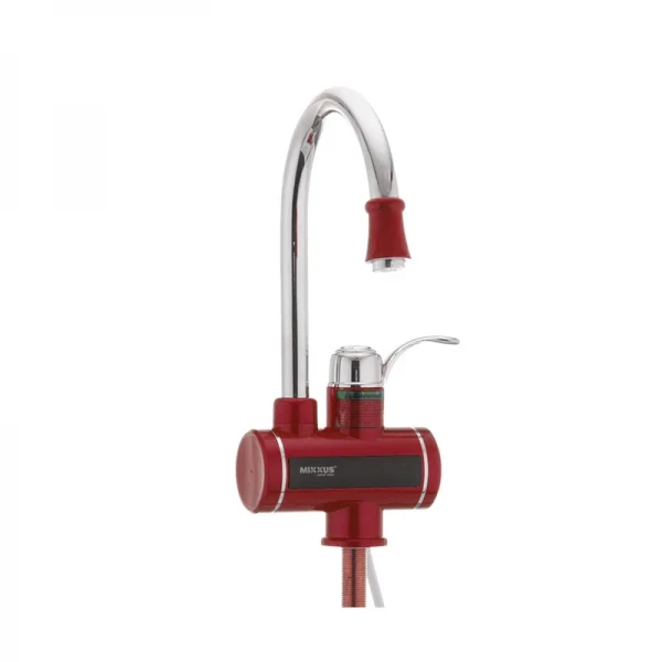 Водонагрівач 3 kW проточний, з індикатором температури, RESET, на мийку MIXXUS Electra 240-E RED (колір червоний) (MI2748)