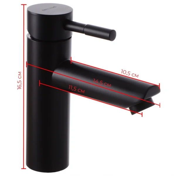 Смеситель для умывальника Mixxus SUS-001-A черный (из нерж. стали) (MI2802)