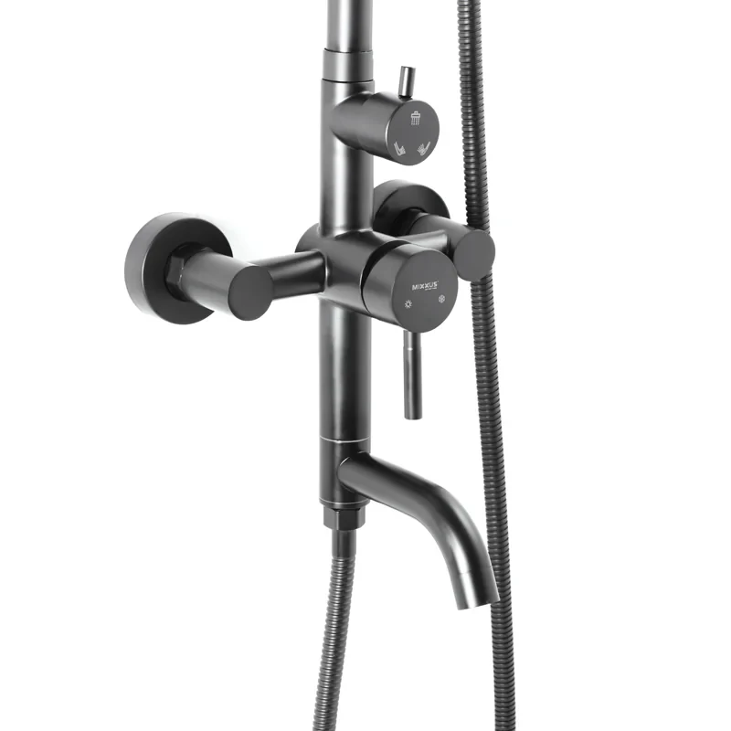 Душевая колонна со смесителем Mixxus SUS-009-J черный (из нерж. стали) (MI2808)