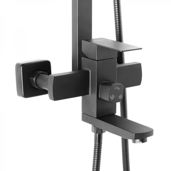 Душевая колонна со смесителем Mixxus KUB-009-J черный (из нерж. стали) (MI2814)