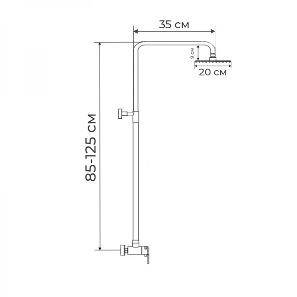 Душевая колонна со смесителем Mixxus EKA-003-J (из нерж. стали) (MI2823)