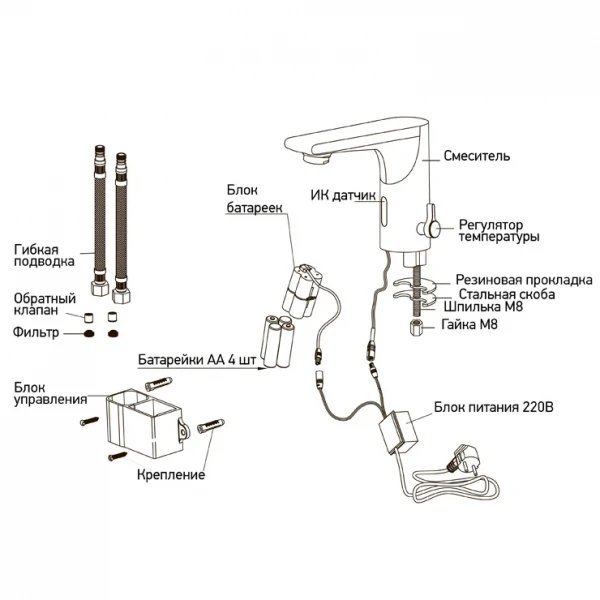 Смеситель для умывальника сенсорный Mixxus Premium autoMATIC 001 (MI2835)