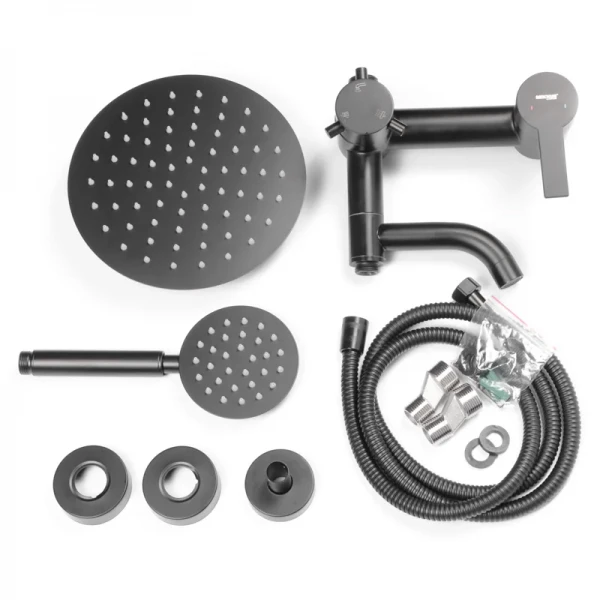 Душевая колонна со смесителем Mixxus NOX-009-J Black из нерж. стали SUS304 (MI5751)