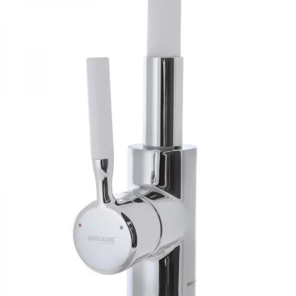 Смеситель для кухни с силиконовым изливом Mixxus Premium RIO 011 Белый (MI5814)