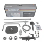 Душова колона зі змішувачем MIXXUS PREMIUM Edem 009-J латунна чорна матова з поворотним виливом (MI5842)