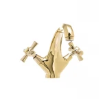 Смеситель для умывальника Mixxus Premium Retro Gold-161 латунный двухвентильный (MI5848)