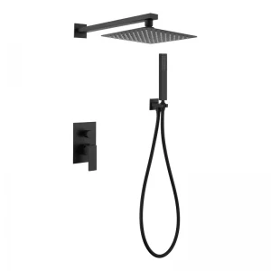 Вбудована душова система Mixxus KUB-003 Inner Black з нержавіючої сталі чорна матова на 2 режими (MI5944)