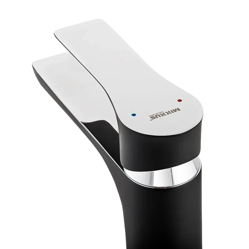 Смеситель для умывальника Mixxus Premium Eva 001 (Цвет черный+хром) (MI5949)