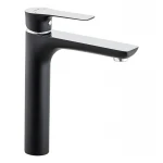 Смеситель для умывальника Mixxus Premium Eva 001 High (Цвет черный+хром) (MI5950)