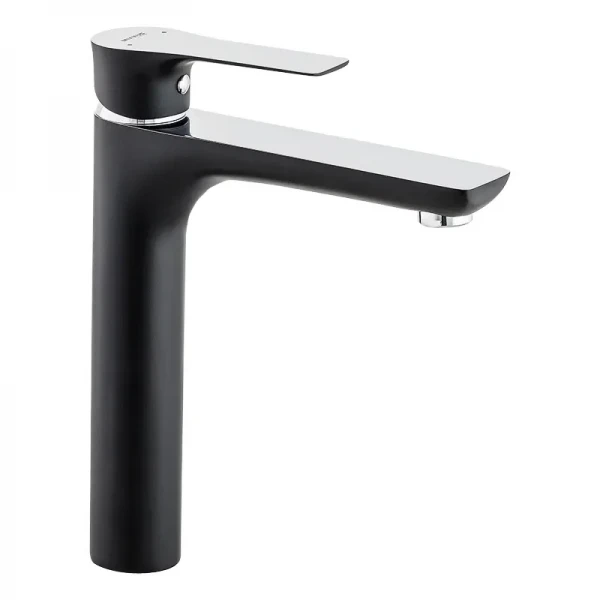 Смеситель для умывальника Mixxus Premium Eva 001 High (Цвет черный+хром) (MI5950)