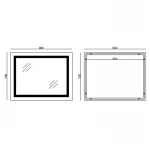 Дзеркало Mixxus LIGHT MR01-90x70 з Led Touch, Anti-fog, димером, регулятором яскравості, годинником (MI5999)