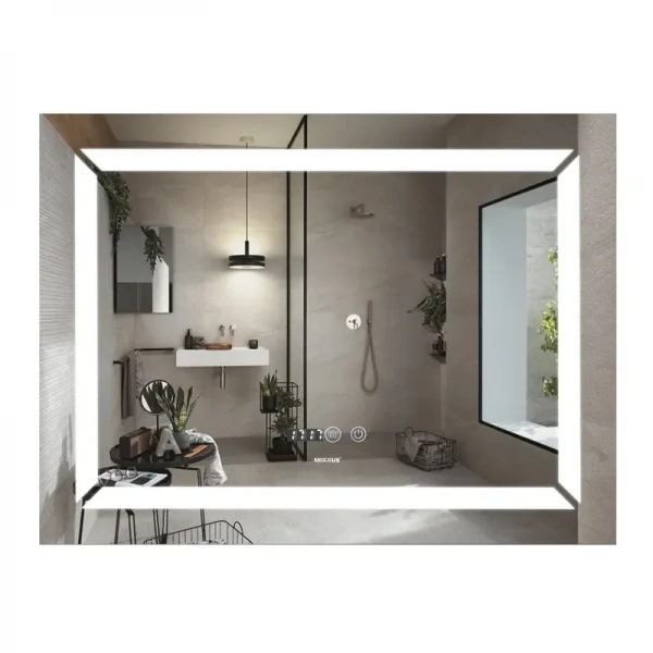 Зеркало Mixxus Light MR01-90x70 (часы, LED-подсветка, антизапотевание) (MI5999)