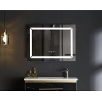 Дзеркало Mixxus LIGHT MR01-70x50 з Led Touch, Anti-fog, димером, регулятором яскравості, годинником (MI6000)