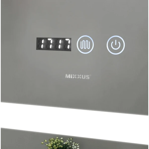 Дзеркало Mixxus LIGHT MR01-70x50 з Led Touch, Anti-fog, димером, регулятором яскравості, годинником (MI6000)