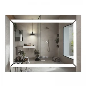 Дзеркало Mixxus LIGHT MR01-70x50 з Led Touch, Anti-fog, димером, регулятором яскравості, годинником (MI6000)