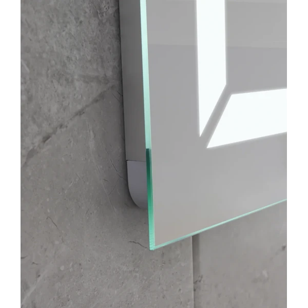 Дзеркало Mixxus LIGHT MR01-70x50 з Led Touch, Anti-fog, димером, регулятором яскравості, годинником (MI6000)