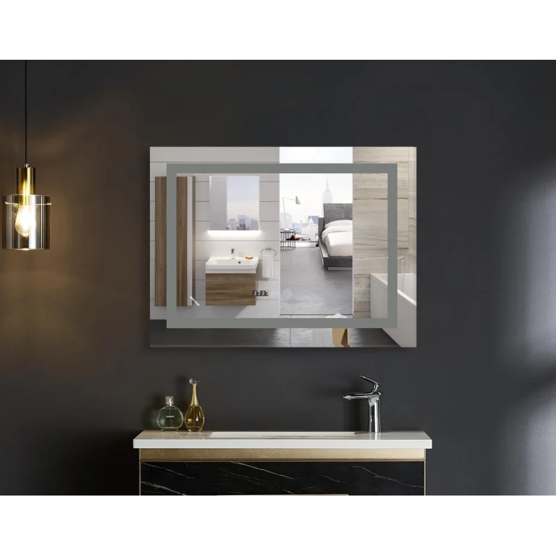 Зеркало Mixxus Warm MR02-100x70 (часы, LED-подсветка, антизапотевание) (MI6002)
