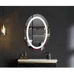 Зеркало Mixxus PLAIN MV02-50x70 с Led Touch, Anti-fog, димером, регулятором яркости, часами (MI6010)