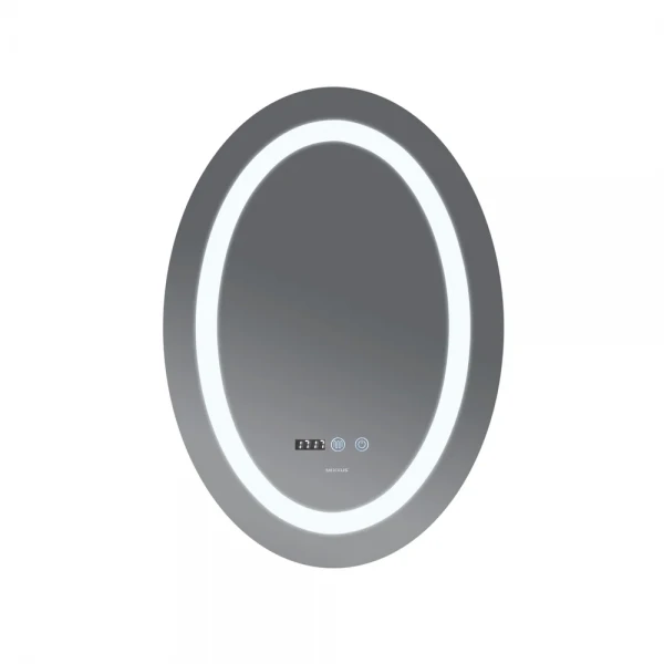 Зеркало Mixxus PLAIN MV02-50x70 с Led Touch, Anti-fog, димером, регулятором яркости, часами (MI6010)