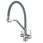 Кухонный смеситель с серым силиконовым изливом Mixxus FUL-021 (с вых.для питьевой воды) (MI6020)
