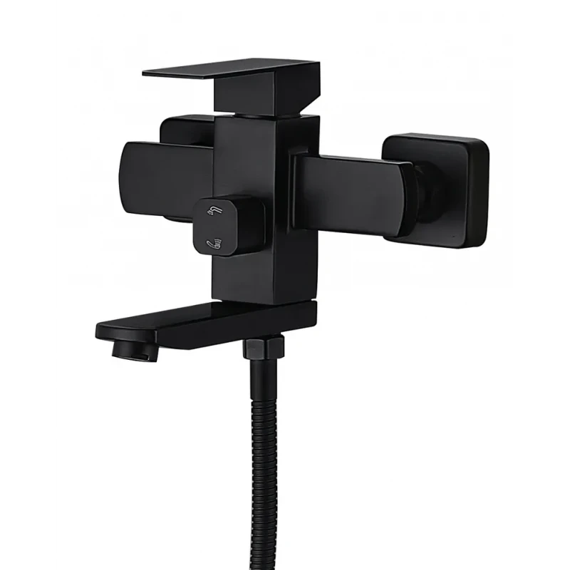 Змішувач для ванни з нерж. сталі Mixxus KUB-009 (Euro) Black SUS304 (кол. чорний) (MI6042)