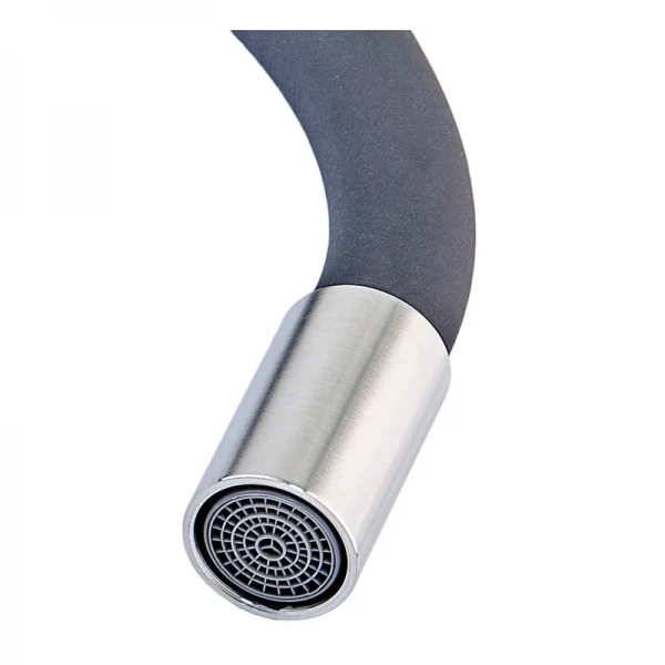 Излив силиконовый для смесителя с нерж стали SUS304 Mixxus SPO-06.SUS Refl.Black (MI6066)