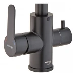 Смеситель для кухни Mixxus DAX-021-G из нержавеющей стали черный с выходом для питьевой воды (MI6078)