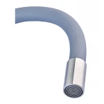 Кухонный смеситель с силиконовым изливом Mixxus DVE-011 Refl.Gray (нерж. сталь) (MI6081)