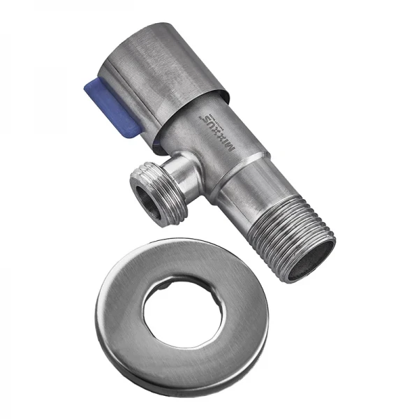 Кран для подключения сантехприборов Mixxus VAL-01-1/2x1/2 с нерж.ст. SUS304 (синий) (MI6117)