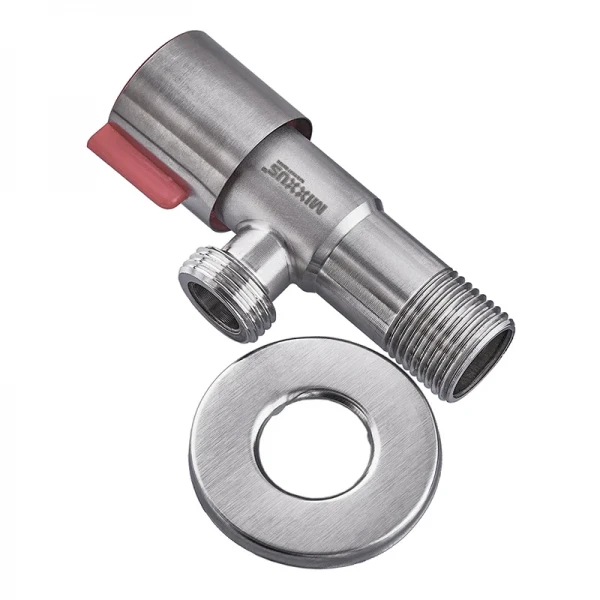 Кран для подключения сантехприборов Mixxus VAL-02-1/2x1/2 с нерж.ст. SUS304 (крас.)(УП.БЛИСТЕР) (MI6118)