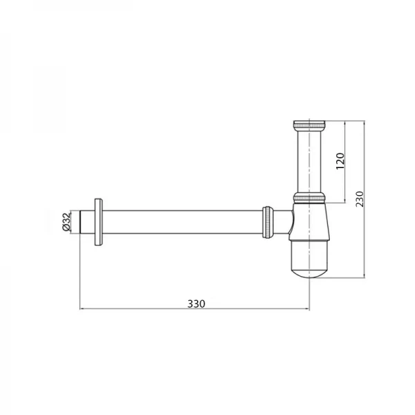 Сифон для умивальника Mixxus Siphon-01 Black 1 1/4'' (Чорний) (MI6143)