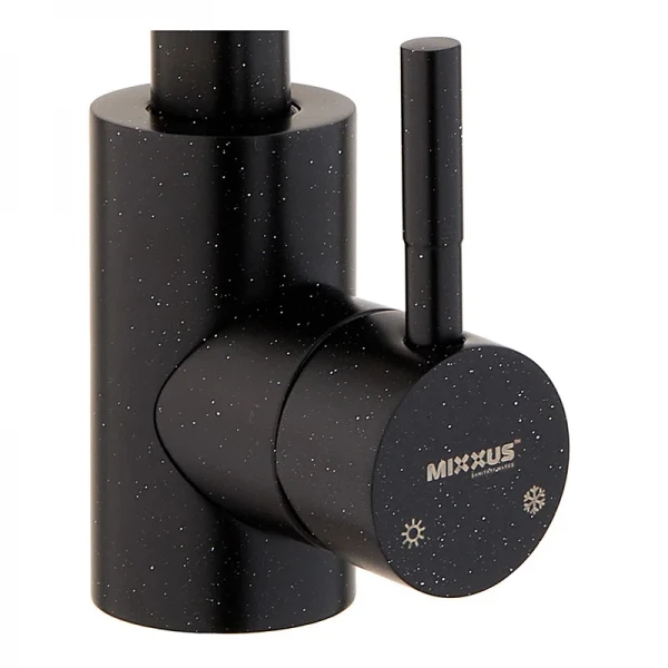 Смеситель для кухни Mixxus SUS-011 Stone Black из нержавеющей стали, высокий поворотный излив (MI6209)