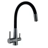 Смеситель для кухни Mixxus SUS-021 GRAPHITE REFL.BLACK с нерж.ст.SUS304 с вых.для пит.воды (MI6215)