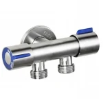 Кран для подключения сантехприборов Mixxus VAL-11-1/2x1/2x1/2 с нерж. стали SUS304 (синий) (MI6219)