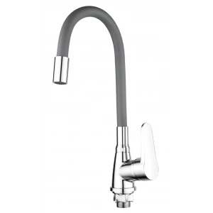 Смеситель для кухни с гибким изливом Mixxus Elvis 014 Refl.Grey на гайке MI6307 (MI6307)