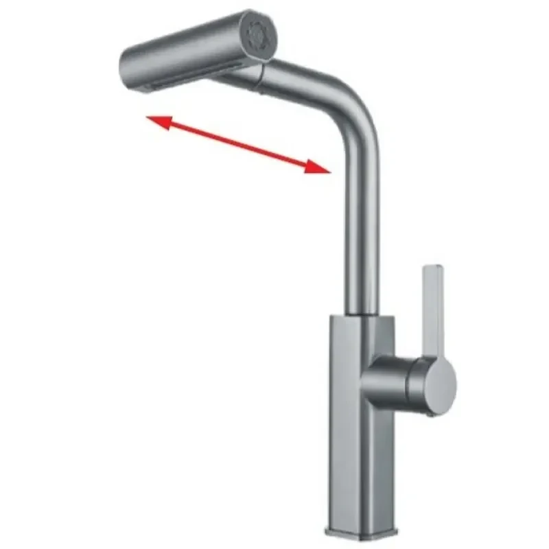 Смеситель для кухни Mixxus MOZ-014 с выдвижной лейкой (4 режима) с нерж. стали (MI6339)