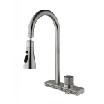 Смеситель для кухни Mixxus FOL-017 с функцией "водопад" из нерж. стали (MI6343)