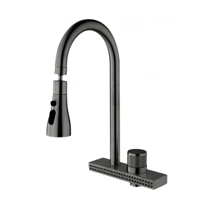 Смеситель для кухни Mixxus FOL-017 Graphite из нержавеющей стали с изливом 