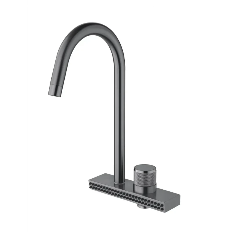 Смеситель для кухни Mixxus FOL-011 Graphite с функц. "водопад" из нерж. стали (MI6346)